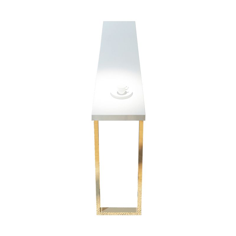 Rectangle White Top Counter Table Metal Legs Glam Style Bar Table, Only Table Clearhalo 'Bar Furniture' 'Bar Tables' 'bar_tables' 'furn' 'furn_bar_tables' 'Furniture' 'furniture_bar_tables' 'Kitchen & Dining Furniture' 1200x1200_9d14c845-f166-4ed0-8e97-7b66c60121f4
