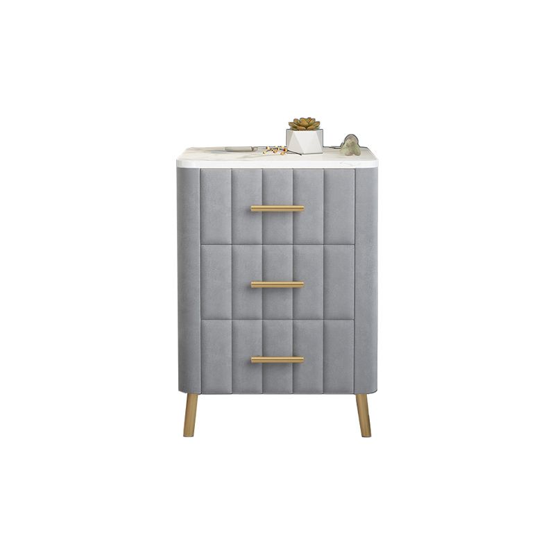 22 '' hoher Nachttisch-Kabinett Faux Marmor Top 3-Drawer-Nachttisch mit Beinen