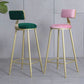 Glam Armless Counter Stool Iron Cafe Bar Stool with Cushion and Pedal