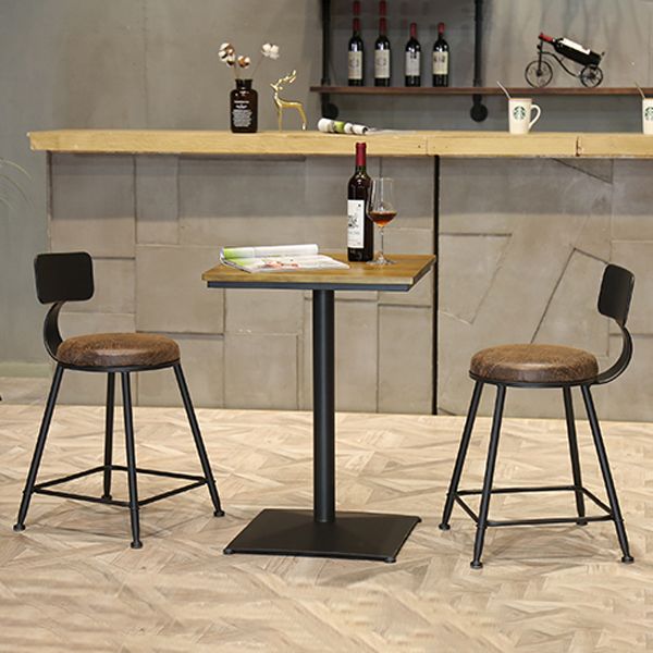 Modern Style Bar Chair with Low Back Footrest Round Seat Iron Legs for Kitchen Bar Clearhalo 'Bar Furniture' 'Bar Stools' 'bar_stools' 'furn' 'furn_bar_stools' 'furniture_bar_stools' 'Kitchen & Dining Furniture' 'kitchen&dining_furn' 'kitchen' 'kitchen_furn' Furniture' 1200x1200_9d16661a-a734-47ed-bb7c-aea47e07a2bf