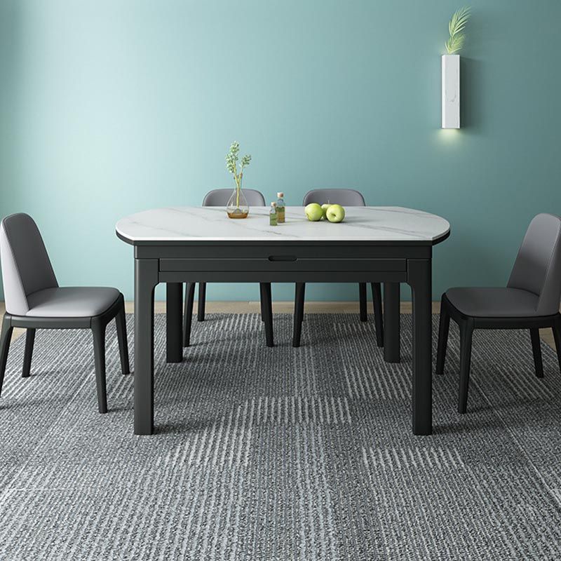 Stone Top Dining Table Contemporary Round Dining Table with 4 Legs Clearhalo 'Dining Tables & Seating' 'Dining Tables' 'dining_table' 'furn' 'furn_dining_table' 'Furniture' 'furniture_dining_table' 'Kitchen & Dining Furniture' 'kitchen' 'kitchen_dining_table' 1200x1200_9d18fb9c-4793-4c16-b041-a535cb3fdce7