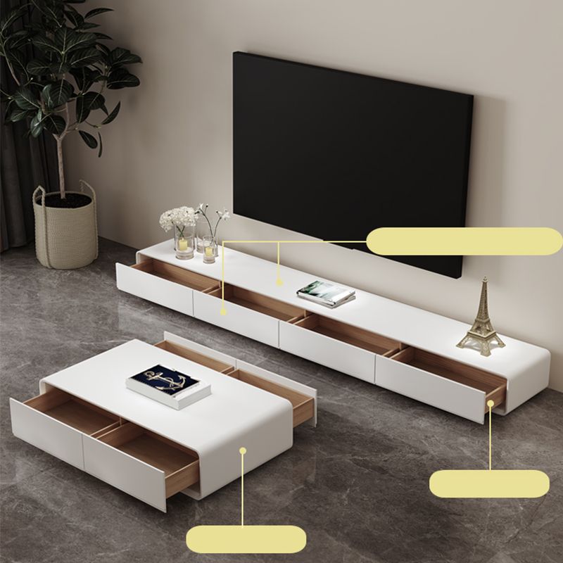 White Media Console Modern Faux Wood TV Stand Console with Drawers Clearhalo 'furn' 'furn_tv_stands_entertainment_centers' 'Furniture' 'Living Room Furniture' 'TV Stands & Entertainment Centers' 'TV Stands & Media Storage Furniture' 'tv_stands_entertainment_centers' 1200x1200_9d1a9ab1-8b2d-4fdf-a930-d1622d366ba0