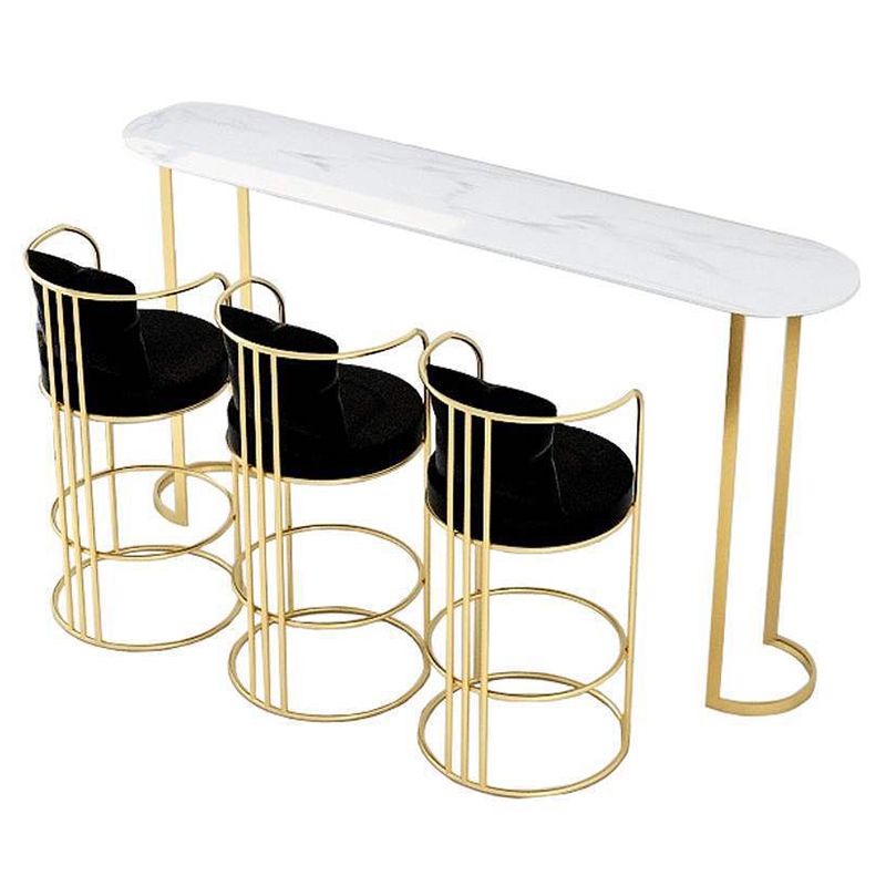 Glam Pub Table Oval Bar Height Double Pedestal Bar Table for Indoor Clearhalo 'Bar Furniture' 'Bar Tables' 'bar_tables' 'furn' 'furn_bar_tables' 'Furniture' 'Kitchen & Dining Furniture' 1200x1200_9d1adb34-e55c-4892-9fc5-33bc783a0fe8
