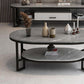 Table basse rectangulaire en ardoise, table basse abstraite avec étagère