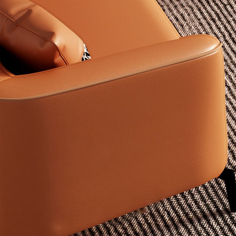 Modern Style Fabric Settee with Four Legs Apartment Sofa with Bolster Pillows Clearhalo 'furn' 'furn_sofas' 'Furniture' 'Living Room Furniture' 'Sofa' 'sofas' 1200x1200_9d210751-57ff-4632-9fa1-6c0ad8ac7003