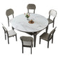 1/5/7/9 Pieces White Stainless Steel Top Dining Set for Home