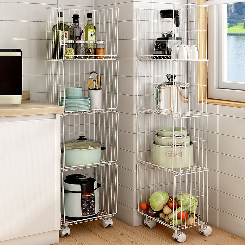 Estantería de estilo moderno estantería de metal de espalda cerrada con ruedas de lanzador para uso en el hogar