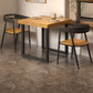 Square Solid Wood Kitchen Table Industrial Dining Table with Metal Double Pedestal Base Clearhalo ' dining_table' 'Dining Tables & Seating' 'Dining Tables' 'furn' 'furn_dining_table' 'Furniture' 'furniture_dining_table' 'Kitchen & Dining Furniture' 'kitchen&dining_furn' 'kitchen' 'kitchen_dining_table' 1200x1200_9d246382-61f9-4ad5-8e05-e35e6c9e4e24