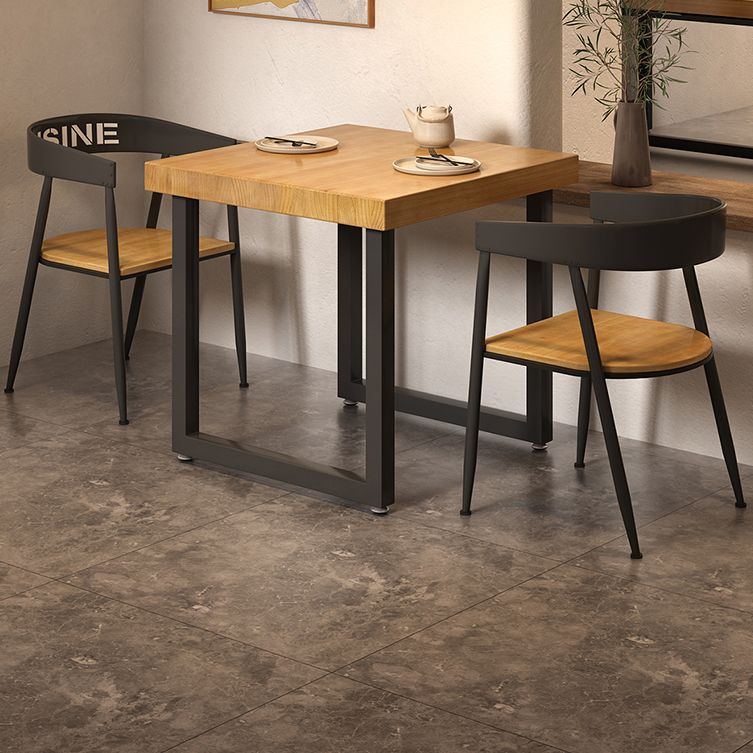 Square Solid Wood Kitchen Table Industrial Dining Table with Metal Double Pedestal Base Clearhalo ' dining_table' 'Dining Tables & Seating' 'Dining Tables' 'furn' 'furn_dining_table' 'Furniture' 'furniture_dining_table' 'Kitchen & Dining Furniture' 'kitchen&dining_furn' 'kitchen' 'kitchen_dining_table' 1200x1200_9d246382-61f9-4ad5-8e05-e35e6c9e4e24