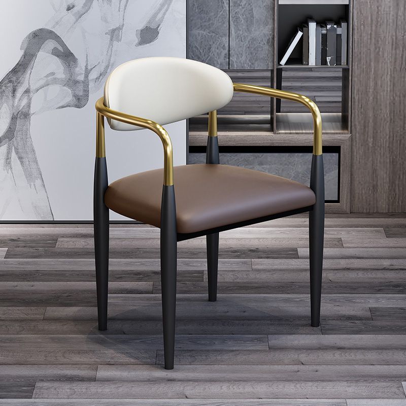Modern Upholstered Dining Arm Chair Open Back Dining Side Chair Clearhalo 'Dining Chairs' 'Dining Tables & Seating' 'dining_chair' 'furn' 'furn_dining_chair' 'Furniture' 'Kitchen & Dining Furniture' 1200x1200_9d2490d6-c369-4a1e-a1fe-b9ace19f15f1
