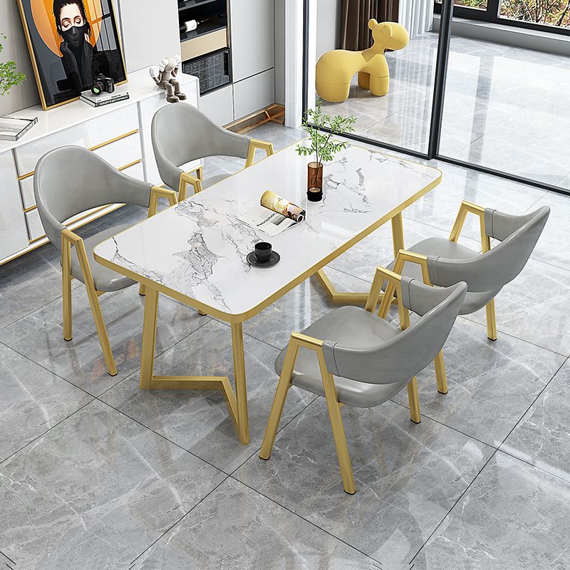 Scandinavian Sintered Stone Top 5 Pieces Dinette Set with Rectangle Table Dining Room Set Clearhalo 'Dining Room Sets' 'Dining Tables & Seating' 'dining_room_set' 'furn' 'furn_dining_room_set' 'Furniture' 'furniture_dining_room_set' 'Kitchen & Dining Furniture' 'kitchen&dining_furn' 'kitchen' 1200x1200_9d24bb21-e5be-4c5b-b0bd-71cd6bcf8b0c