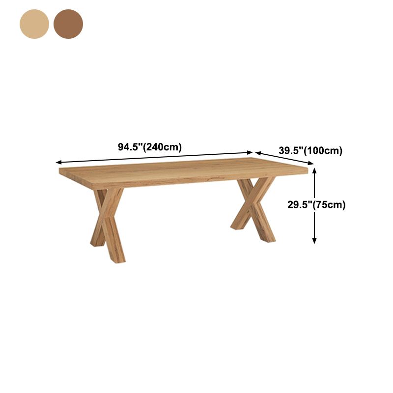 Pine Wood Table Industrial Rectangle Dining Table with Double Pedestal for Restaurant Clearhalo ' dining_table' 'Dining Tables & Seating' 'Dining Tables' 'furn' 'furn_dining_table' 'Furniture' 'furniture_dining_table' 'Kitchen & Dining Furniture' 'kitchen&dining_furn' 'kitchen' 'kitchen_dining_table' 1200x1200_9d24d07d-d17e-437e-ba15-76c83ecf97fa