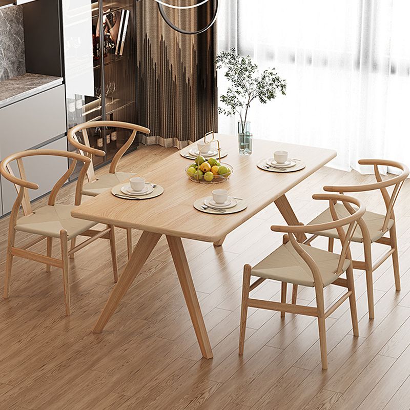 Modern 1/4/5 Pieces Dining Set Rectangle Pine Wood Dining Table for Kitchen Clearhalo 'Dining Room Sets' 'Dining Tables & Seating' 'dining_room_set' 'furn' 'furn_dining_room_set' 'Furniture' 'furniture_dining_room_set' 'Kitchen & Dining Furniture' 1200x1200_9d256c17-070a-4fe5-ba59-b15bd4e0ea11