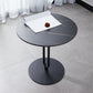 Round Marble Top End Table Metal Pedestal Sofa Side End Table for Living Room