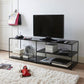 12.99"D TV Stand Industrial Style Open Storage TV Console with 3-shelf Clearhalo 'furn' 'furn_tv_stands_entertainment_centers' 'Furniture' 'Living Room Furniture' 'TV Stands & Entertainment Centers' 'TV Stands & Media Storage Furniture' 'tv_stands_entertainment_centers' 1200x1200_9d2857d6-e1a0-4748-9289-0874a8ad6ac4