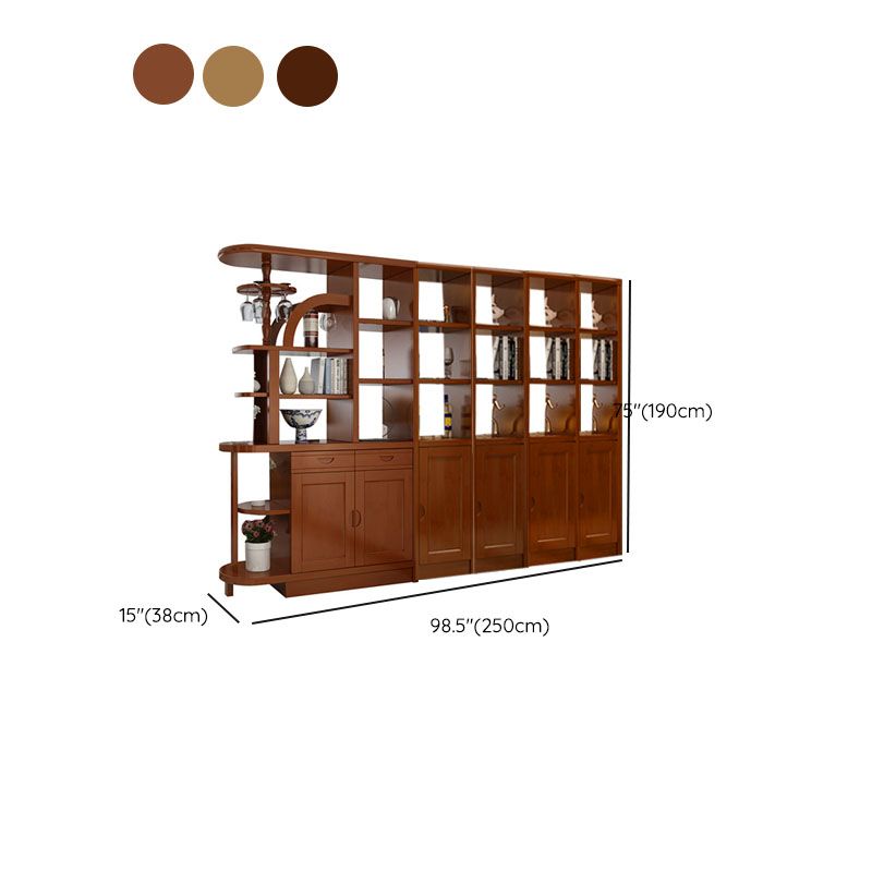 Contemporary 2-drawer Solid Wood 74.8" Tall Accent Cabinet with Doors Clearhalo 'Cabinets & Chests' 'cabinets_chests' 'furn' 'furn_cabinets_chests' 'Furniture' 'Living Room Furniture' 1200x1200_9d2a3153-5a96-43c5-8bbd-4083e523593d