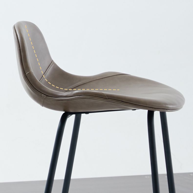 Contemporary Footrest Low Back Bar Stool Leather Counter Stool for Living Room Clearhalo 'Bar Furniture' 'Bar Stools' 'bar_stools' 'furn' 'furn_bar_stools' 'Furniture' 'Kitchen & Dining Furniture' 1200x1200_9d2a6f7e-aa2f-4dde-bec0-f01b6bcbc81b