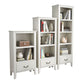 Solid Wood Closed Back Bookshelf Nordic Standard Bookcase with Shelves