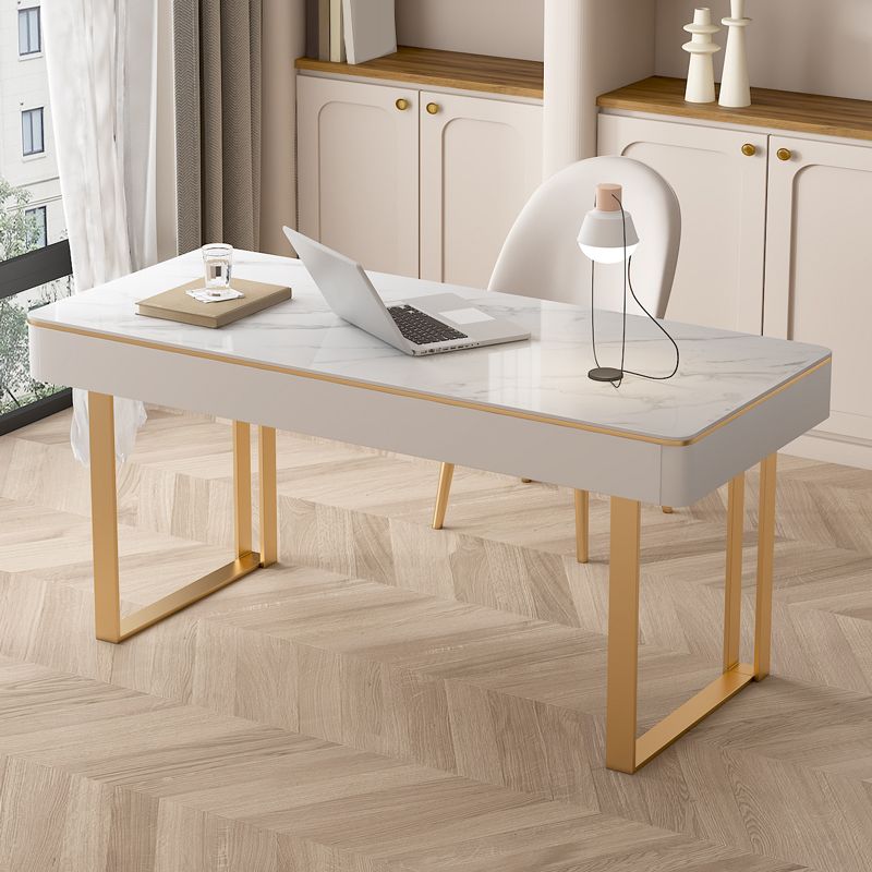 Glam 2 Schubladen Büroschreibtisch Stein 29,53 Zoll großer Schreibtisch