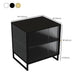 Glass and Metal Bedside Cabinet Modern Minimalist Bedside Table with Legs Clearhalo 'Bedroom Furniture' 'furn' 'furn_night_stand' 'Furniture' 'night_stand' 'Nightstands' 1200x1200_9d2cd594-3922-4796-812f-e9ae61ea4a0e