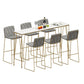 Rectangular Bar Height Table White Faux Marble Top Bistro Pub Table for Indoor Clearhalo 'Bar Furniture' 'Bar Tables' 'bar_tables' 'furn' 'furn_bar_tables' 'Furniture' 'Kitchen & Dining Furniture' 1200x1200_9d2d906d-30c8-4184-bb40-eabb12790417