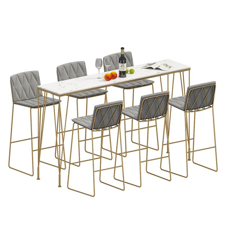 Rectangular Bar Height Table White Faux Marble Top Bistro Pub Table for Indoor Clearhalo 'Bar Furniture' 'Bar Tables' 'bar_tables' 'furn' 'furn_bar_tables' 'Furniture' 'Kitchen & Dining Furniture' 1200x1200_9d2d906d-30c8-4184-bb40-eabb12790417