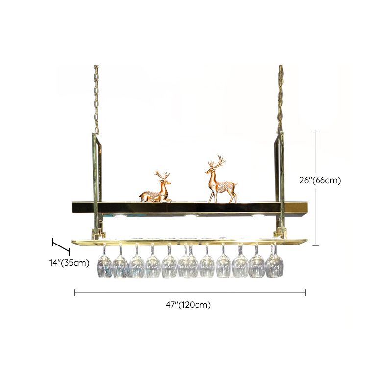 Roestvrijstalen wijnrek moderne hangende wijnrekhouder in goud