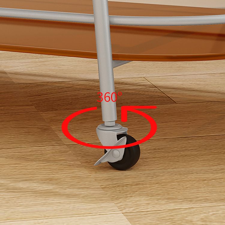 Modernistic Glass Top with Shelf Oval Double Tier Living Room Accent Side Table