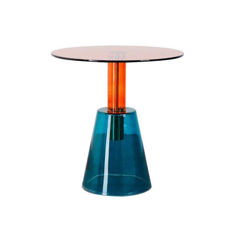 Contemporary Glass Pedestal Round Living Room Glass Top Side Table Clearhalo 'Coffee & Accent Tables' 'End & Side Tables' 'end_side_tables' 'furn' 'furn_end_side_tables' 'Furniture' 'Living Room Furniture' 1200x1200_9d30d81b-550e-4855-9501-c4b9d424dd3c
