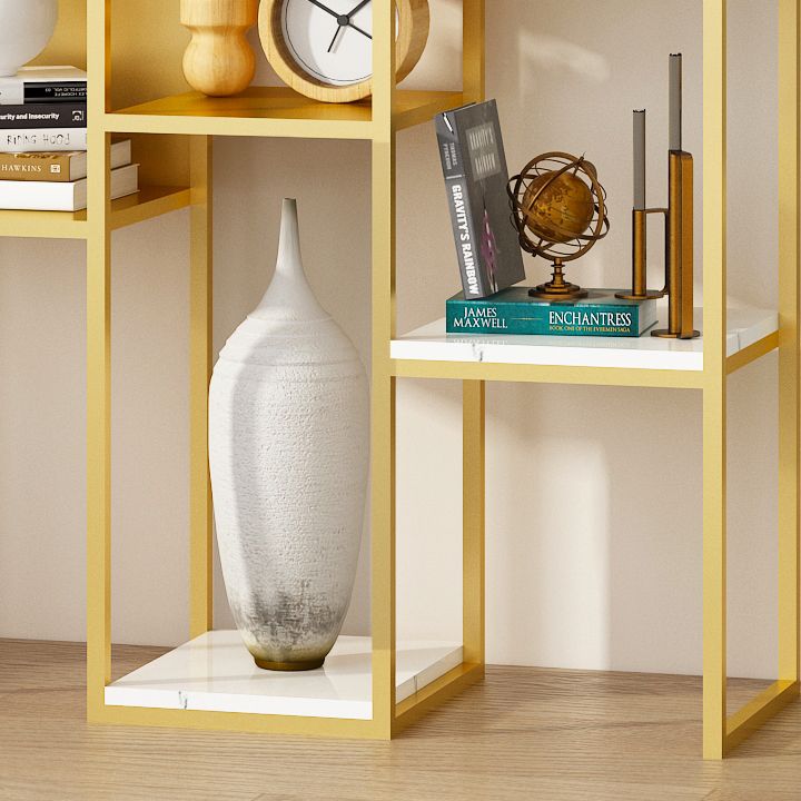 Glam Style Metal Bookshelf Open Etagere Shelf Bookcase for Home Office Clearhalo 'Bookcases' 'furn' 'furn_bookcases' 'Furniture' 'furniture_bookcases' 'Office Furniture' 1200x1200_9d32e988-7030-42a9-83f2-359d54f46055