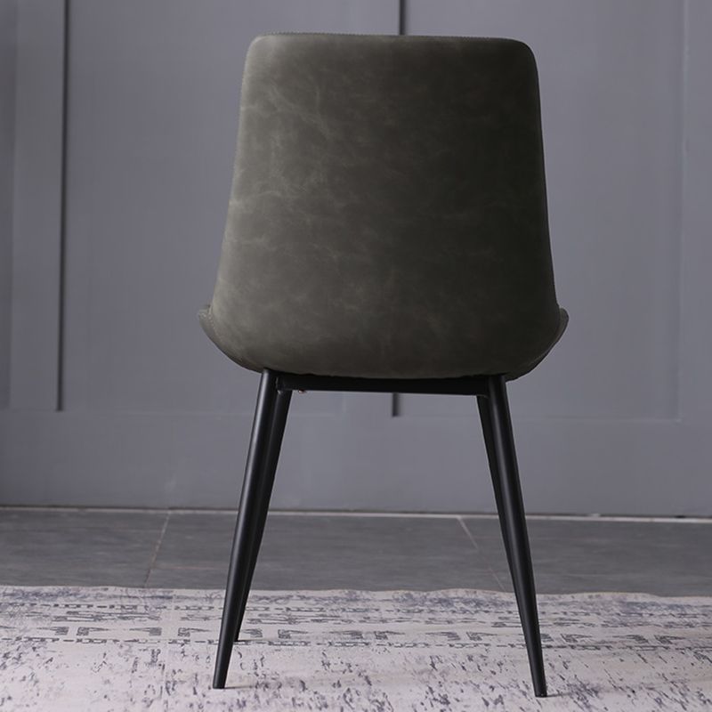 Contemporary Leather Side Chair Matte Finish Solid Back Dining Chair Clearhalo ' kitchen&dining_furn' 'Dining Chairs' 'Dining Tables & Seating' 'dining_chair' 'furn' 'furn_dining_chair' 'Furniture' 'furniture_dining_chair' 'Kitchen & Dining Furniture' 'kitchen' 1200x1200_9d36341e-2216-4393-8c07-9f56bf507203