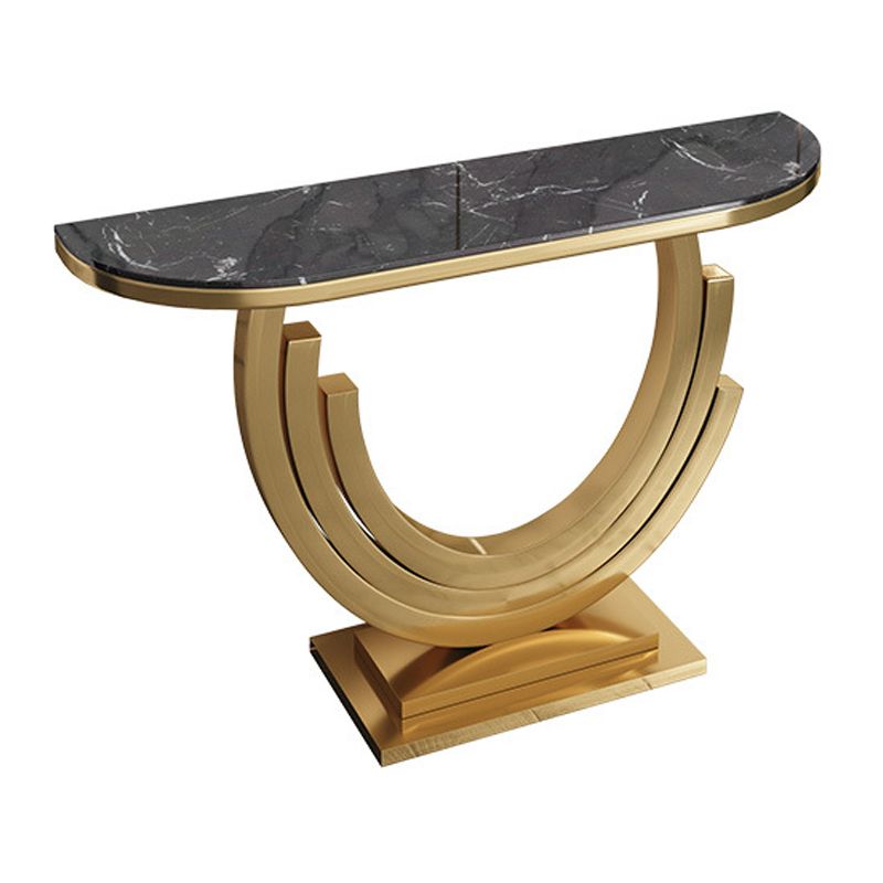 Console dorata glam tavolo da divano console resistente alle macchie in marmo per Hall