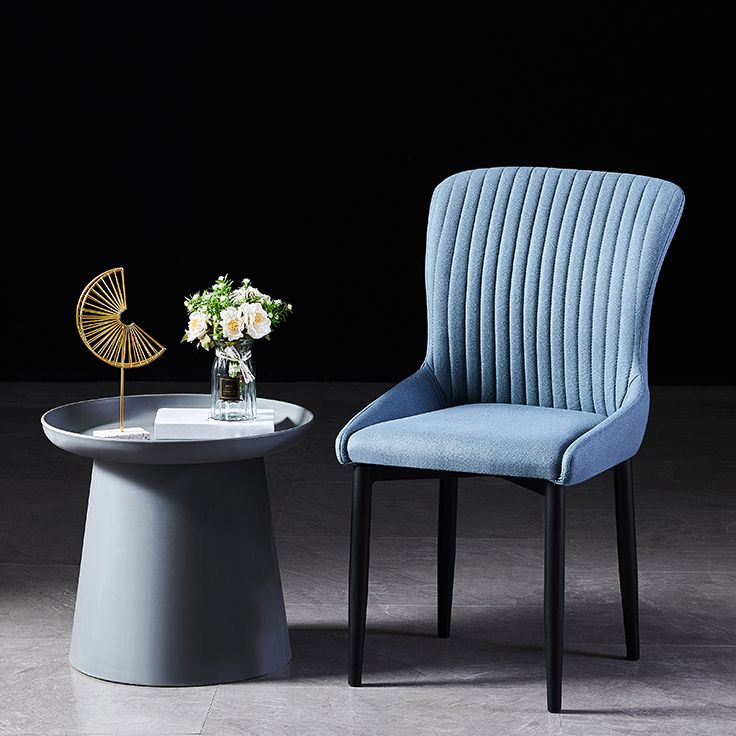 Scandinavian Style Linen Fabric Dining Chairs Solid Back Armless Chairs for Home Clearhalo ' kitchen&dining_furn' 'Dining Chairs' 'Dining Tables & Seating' 'dining_chair' 'furn' 'furn_dining_chair' 'Furniture' 'furniture_dining_chair' 'Kitchen & Dining Furniture' 'kitchen' 1200x1200_9d3980bd-4e4a-44af-aa0f-dfe39fff21c8