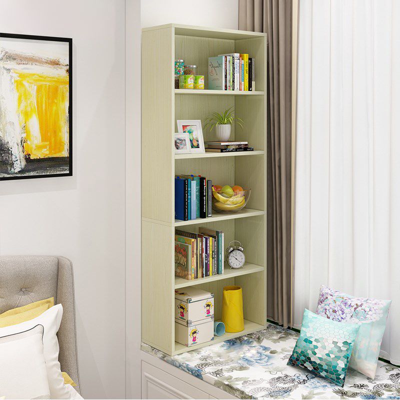 Modern Style Bookshelf Closed Back Wood Bookcase for Home Office