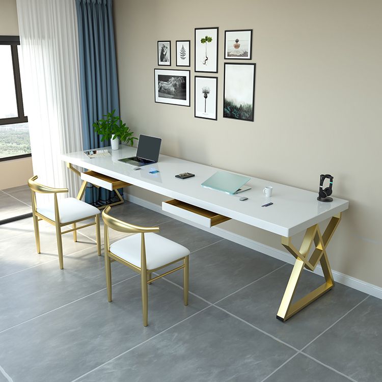 グラムソリッドウッドオフィスデスクオフィス用の長方形のライティングデスク