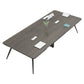 Parsons Industrial Writing Desk Dark Taupe Curbe Office Bureau métal et bois artificiel