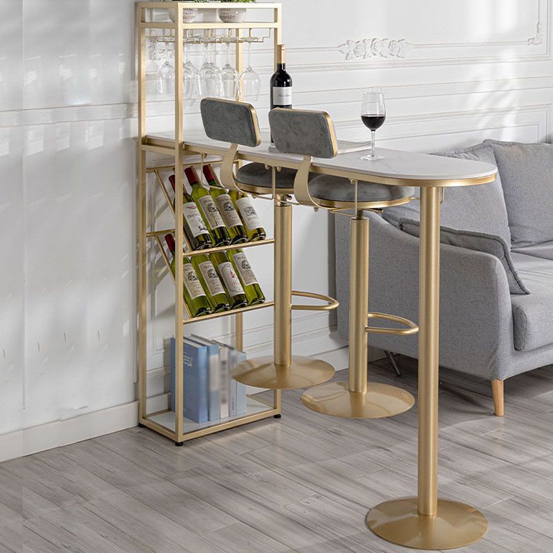 Nordic Style Bar Table Stone Top Pub Table with Wine Cabinet for Dining Room Clearhalo 'Bar Furniture' 'Bar Tables' 'bar_tables' 'furn' 'furn_bar_tables' 'Furniture' 'furniture_bar_tables' 'Kitchen & Dining Furniture' 'kitchen&dining_furn' 'kitchen' 1200x1200_9d3d43ae-8d4d-4486-bc66-17cc7450f1d6