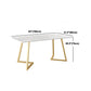 Glam Rectangle Dining Table Set 1/4/5 Pieces White Stone Top Dinette Set Clearhalo 'Dining Room Sets' 'Dining Tables & Seating' 'dining_room_set' 'furn' 'furn_dining_room_set' 'Furniture' 'Kitchen & Dining Furniture' 1200x1200_9d3dadd7-728d-4a74-a8ab-219a4929f3c9
