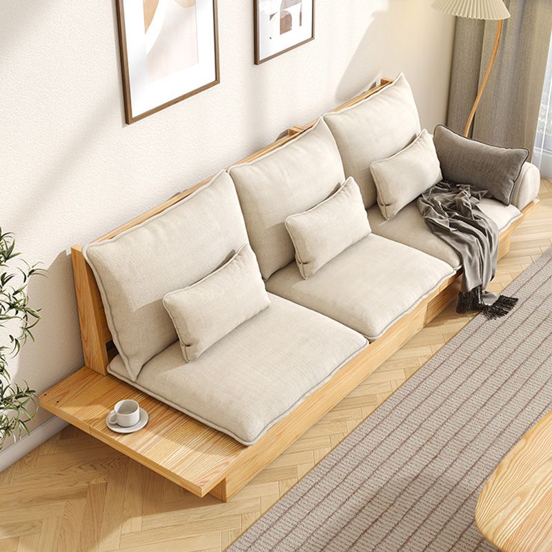 Scandinavische stoffen woonkamer bank losse rug witte zitplaatsen