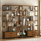 Contemporary Brown Etagere Libro scaffale aperto libreria verticale con cassetti