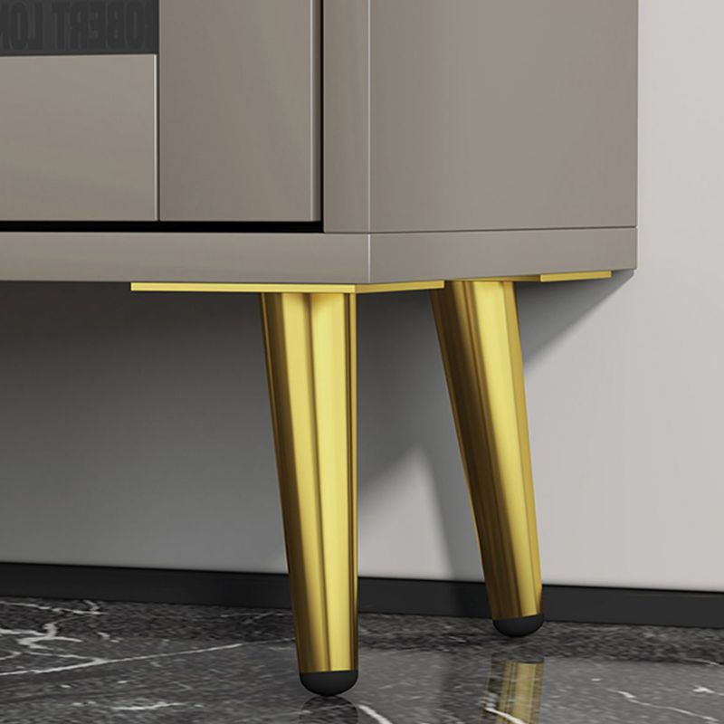 Glam Champagne/White White chiuse Back Standard Wood Shelfcase per soggiorno