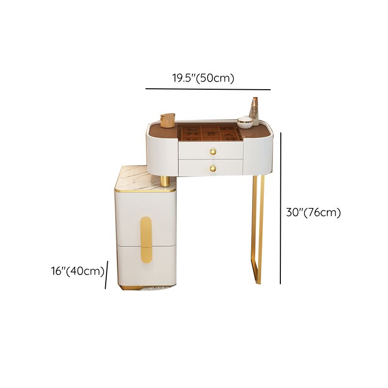 Glam Glass Makeup Counter 29.9" H Bedroom Make-up Vanity with Drawer