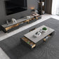 Modern Rectangle Coffee Table Set Espresso Wood Coffee Table with Drawers