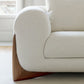 Modern Style Living Room Tuxedo Arm Settee Tight Back Seating in White