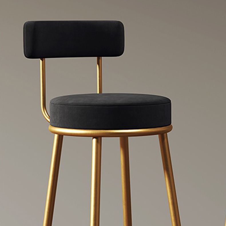 Glam Metal Upholstered Bar Stool Bristol Barstool with Iron Legs and Low Back Clearhalo 'Bar Furniture' 'Bar Stools' 'bar_stools' 'furn' 'furn_bar_stools' 'furniture_bar_stools' 'Kitchen & Dining Furniture' 'kitchen&dining_furn' 'kitchen' 'kitchen_furn' Furniture' 1200x1200_9d44efb2-31be-4f08-a7ad-11890df120a9