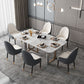 Faux Leather Dining Chairs Modern Parsons Arm Chair with Wood Legs
