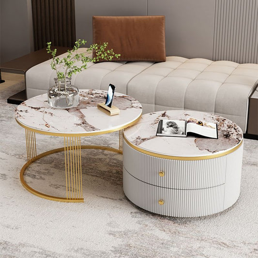 Tavolino rotondo in ardesia Cravatta per tavolino da caffè per soggiorno