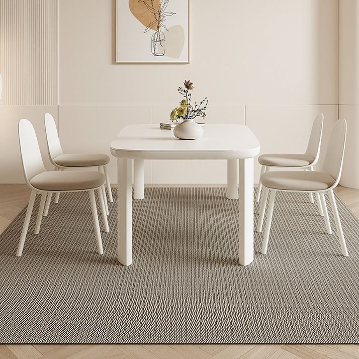 モダンなダイニングセット1/3/5 PCS布張りの椅子付きの焼結石ダイニングテーブル