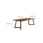 Solid Wood Rectangle Writing Desk Modern 29.53" Tall Office Desk with Sled Base