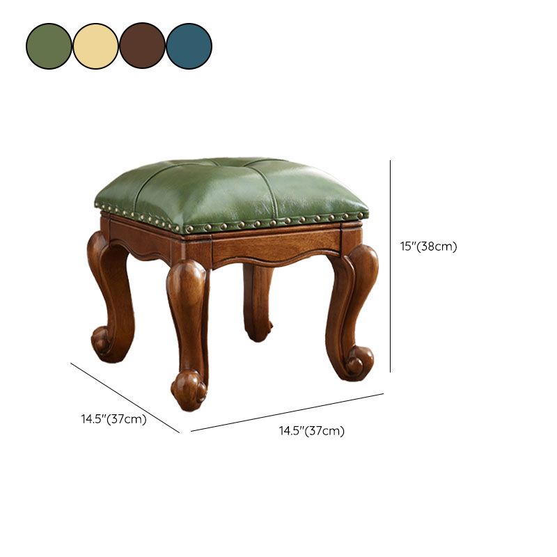 Mid-Century Modern Pouf Ottoman Genuine Leather Tufted Nailhead Trim Rectangle Ottoman Clearhalo 'furn' 'furn_ottomans_poufs' 'Furniture' 'Living Room Furniture' 'Ottomans & Poufs' 'ottomans_poufs' 1200x1200_9d4ade36-3b9d-4126-8bb6-2136ab90ef84